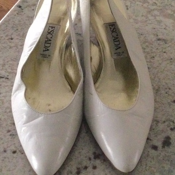 Escada mule slingbacks in white 36.5 vintage - Picture 7 of 7